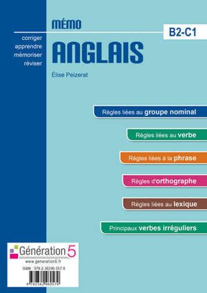 Mémo anglais : B2-C1