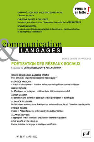 COMMUNICATION ET LANGAGES 2020, N.203
