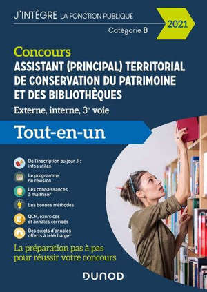 Concours assistant territorial, assistant principal de conservation du patrimoine et des bibliothèques : tout-en-un concours 2021