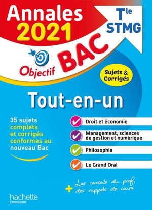 Tout-en-un, bac terminale STMG : annales 2021, sujets & corrigés