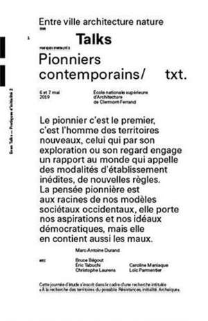 Pionniers contemporains : entre ville, architecture, nature