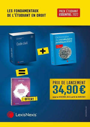 Pack étudiant essentiel 2022 : les fondamentaux de l'étudiant en droit