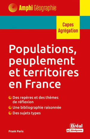 Populations, peuplement et territoires en France : Capes, agrégation