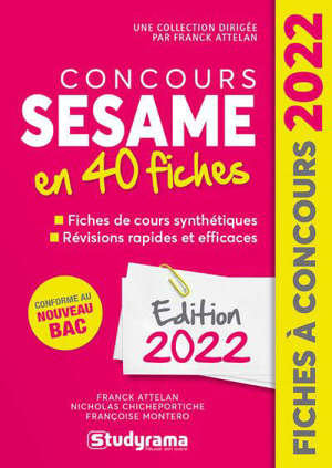 Concours Sésame en 40 fiches : conforme au nouveau bac : 2022