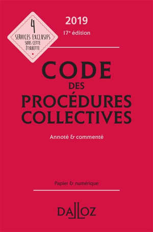 Code des procédures collectives 2019