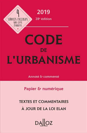Code de l'urbanisme 2019