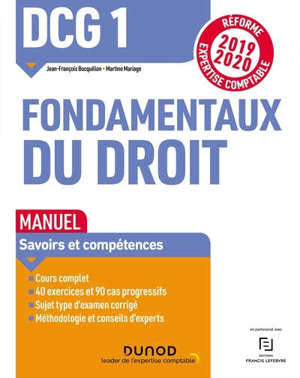 DCG 1, fondamentaux du droit : manuel 2019-2020