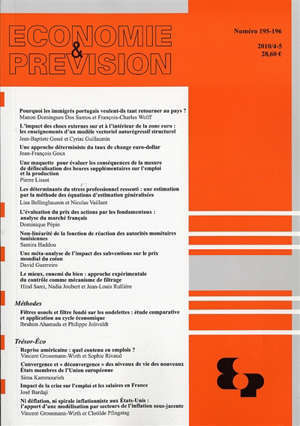 Economie et prévision. n° 195-196