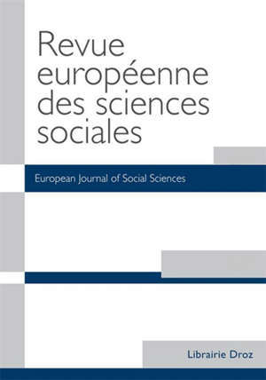 Revue européenne des sciences sociales et Cahiers Vilfredo Pareto, n° 59-2. L'Europe des valeurs