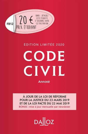 Code civil 2020, annoté