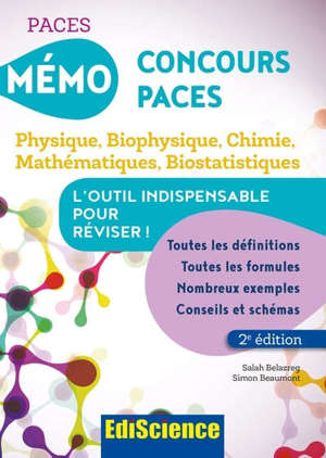 Mémo concours PACES : physique, biophysique, chimie, mathématiques, biostatistiques