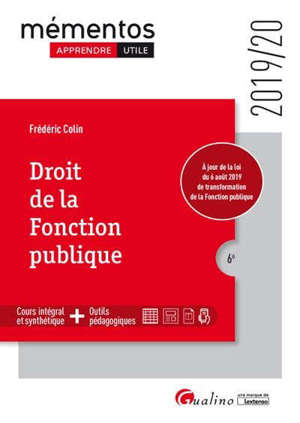 Droit de la fonction publique : 2019-2020