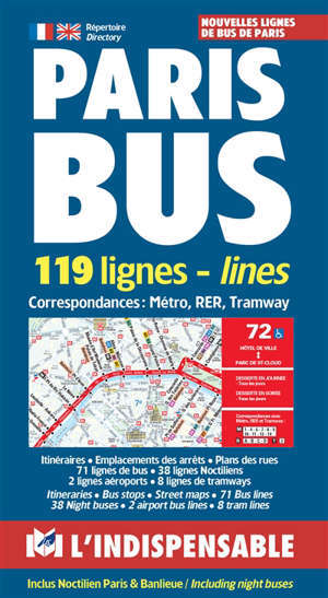 Paris bus : 119 lignes = Paris bus : 119 lines