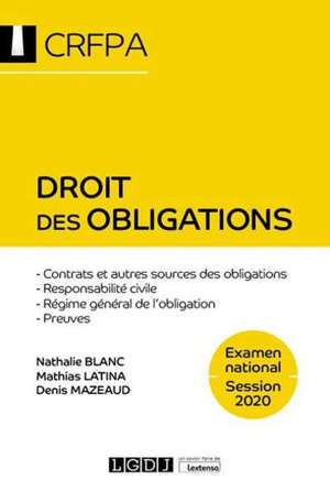 Droit des obligations : examen national session 2020