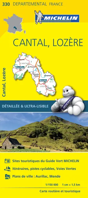 Carte Départementale Cantal, Lozère