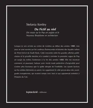 Du fictif au réel : dix essais sur le pop art anglais et le Nouveau brutalisme en architecture