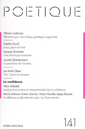 Poétique, n° 141