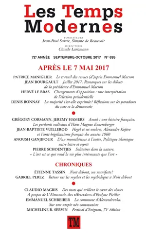 Temps modernes (Les), n° 695. Après le 7 mai 2017