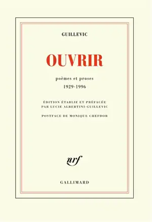 Ouvrir : poèmes et proses : 1929-1996