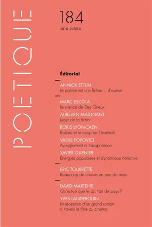 Poétique, n° 184