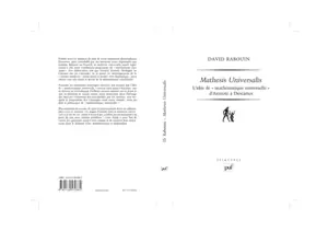Mathesis universalis : l'idée de mathématiques universelle d'Aristote à Descartes
