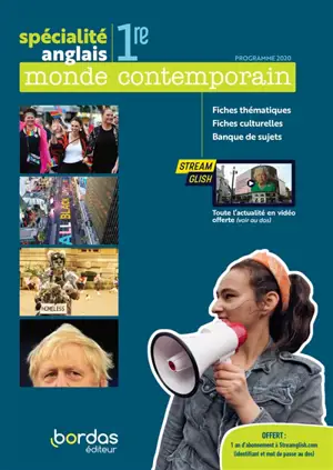 Anglais spécialité 1re : monde contemporain : programme 2020