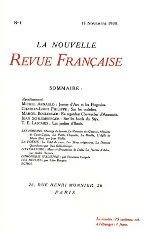 Nouvelle revue française, n° 1