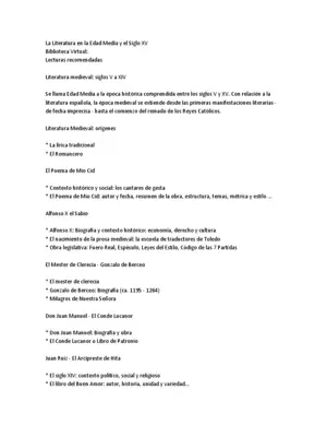 LITERATURA CASTELLANA DE LA EDAD MEDIA AL SIGLO X