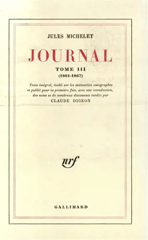 Journal. Vol. 3. 1861-1867
