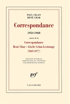 Correspondance (1954-1968) : avec des lettres de Gisèle Celan-Lestrange, Jean Delay, Marie-Madeleine Delay et Pierre Deniker. Correspondance (1969-1977)