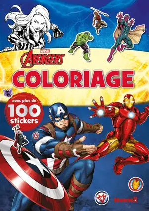 Marvel Avengers : Coloriage avec plus de 100 stickers (Iron Man, Black Widow, Captain America)