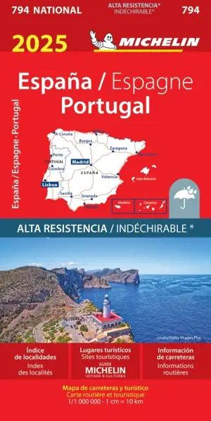 CARTE NATIONALE ESPANA / ESPAGNE, PORTUGAL 2025 - ALTA RESISTENCIA / INDECHIRABLE*