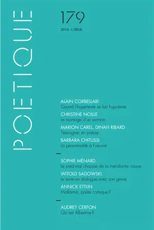 Poétique, n° 179