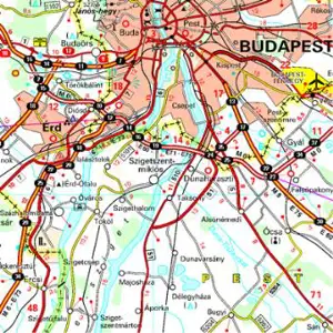 Carte Nationale Hongrie / Hongarije