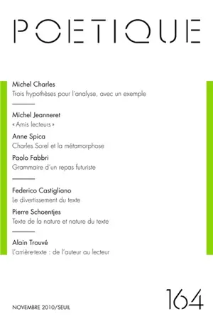 Poétique, n° 164
