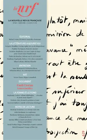 Nouvelle revue française, n° 629