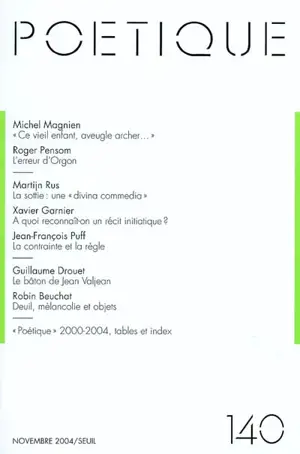 Poétique, n° 140