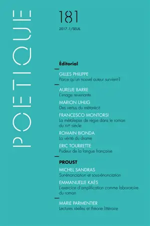 Poétique, n° 181