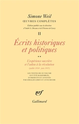 Oeuvres complètes. Vol. 2. Ecrits historiques et politiques. Vol. 2. L'expérience ouvrière et l'adieu à la révolution, juillet 1934-juin 1937 - Simone Weil