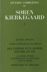 Oeuvres complètes. Vol. 1. 1834-1841 - Sören Kierkegaard