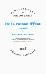 De la raison d'Etat : 1589-1598 - Giovanni Botero