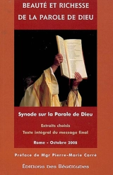 Beauté et richesse de la parole de Dieu - Eglise catholique. Synode des évêques. Assemblée générale ordinaire (12 ; 2008 ; Rome)