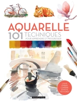 Aquarelle : 101 techniques pour apprendre et progresser : lavis, ombre, lumière, effets, textures - David Sanmiguel