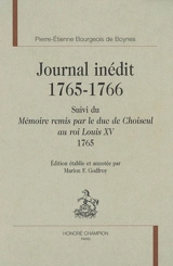 Journal inédit : 1765-1766. Mémoire remis par le duc de Choiseul au roi Louis XV, 1765