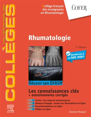 Rhumatologie : réussir son DFASM : les connaissances clés + entraînements corrigés - Collège français des enseignants en rhumatologie