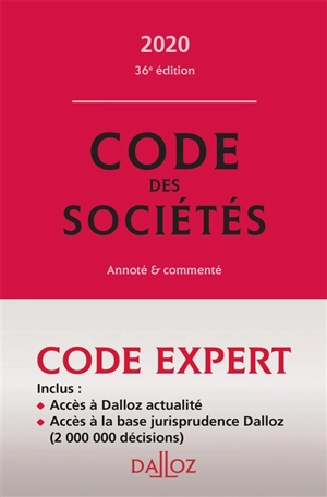 Code des sociétés 2020 : annoté & commenté