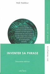 Inventer sa phrase - Hédi Kaddour