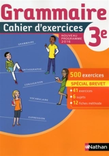 Grammaire 3e : cahier d'exercices : nouveau programme 2016 - Pierre-Alain Chiffre