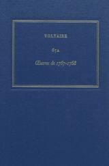 Les oeuvres complètes de Voltaire. Vol. 65a. Oeuvres de 1767-1768 - Voltaire
