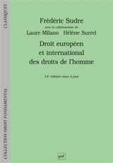 Droit européen et international des droits de l'homme - Frédéric Sudre